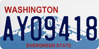 WA license plate AYO9418