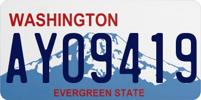 WA license plate AYO9419