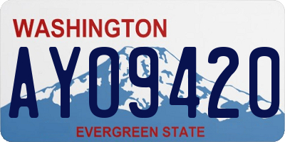 WA license plate AYO9420