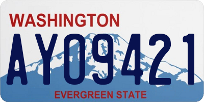 WA license plate AYO9421