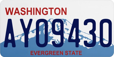 WA license plate AYO9430