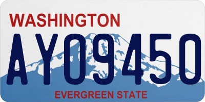 WA license plate AYO9450