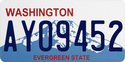 WA license plate AYO9452