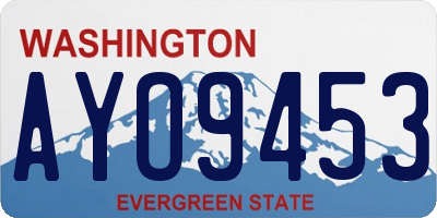 WA license plate AYO9453