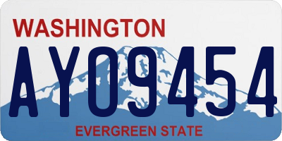 WA license plate AYO9454