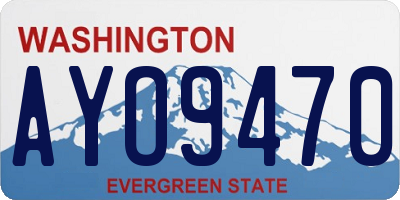 WA license plate AYO9470