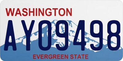 WA license plate AYO9498