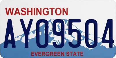 WA license plate AYO9504
