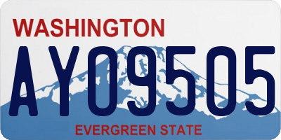 WA license plate AYO9505