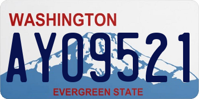 WA license plate AYO9521