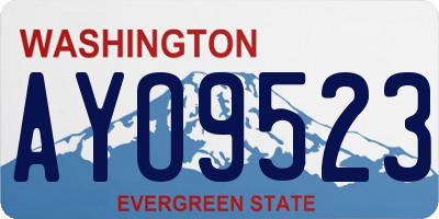 WA license plate AYO9523
