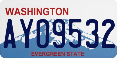WA license plate AYO9532