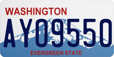 WA license plate AYO9550