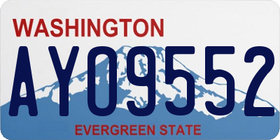 WA license plate AYO9552