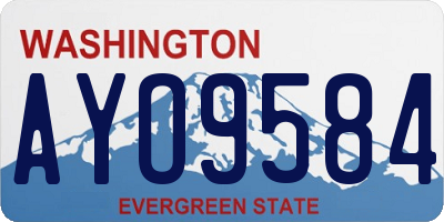 WA license plate AYO9584