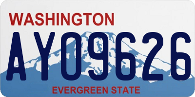 WA license plate AYO9626