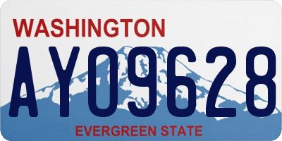 WA license plate AYO9628