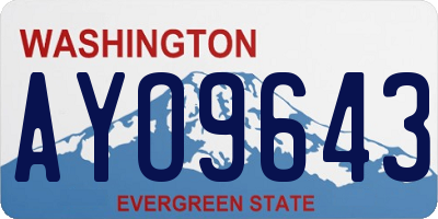 WA license plate AYO9643
