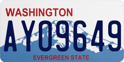 WA license plate AYO9649