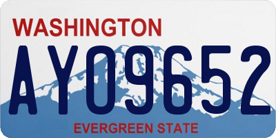 WA license plate AYO9652