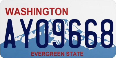 WA license plate AYO9668