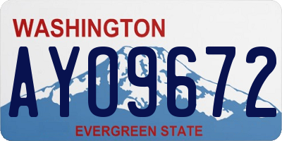 WA license plate AYO9672