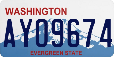 WA license plate AYO9674