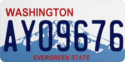WA license plate AYO9676