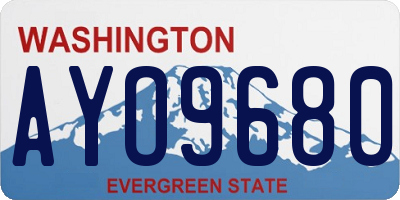 WA license plate AYO9680