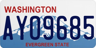 WA license plate AYO9685