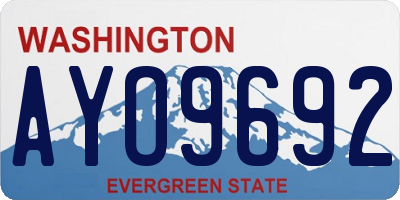WA license plate AYO9692