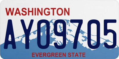WA license plate AYO9705