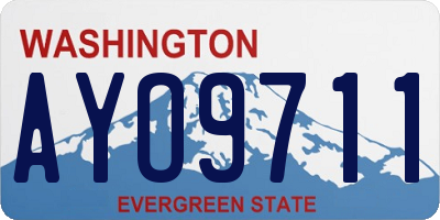 WA license plate AYO9711