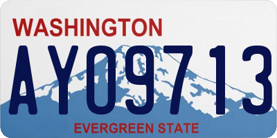 WA license plate AYO9713