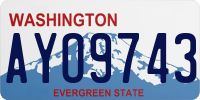 WA license plate AYO9743