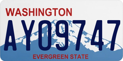 WA license plate AYO9747