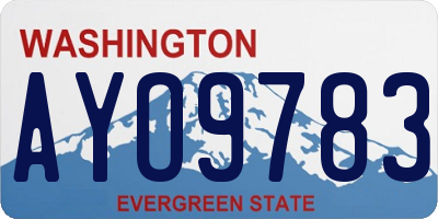 WA license plate AYO9783