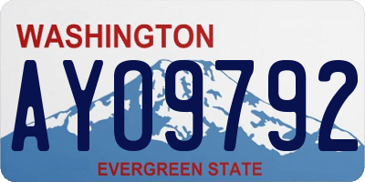 WA license plate AYO9792