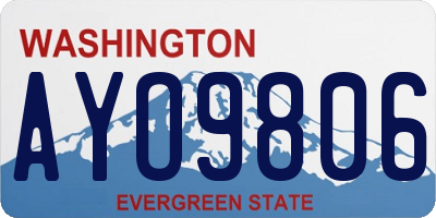 WA license plate AYO9806