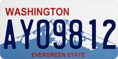 WA license plate AYO9812