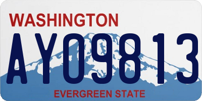 WA license plate AYO9813