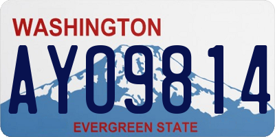 WA license plate AYO9814