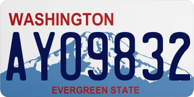 WA license plate AYO9832