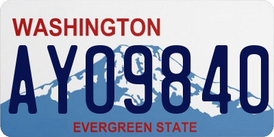 WA license plate AYO9840