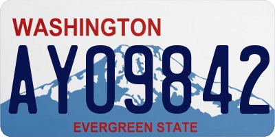 WA license plate AYO9842