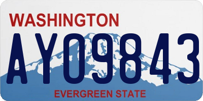 WA license plate AYO9843