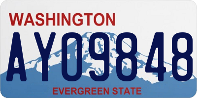 WA license plate AYO9848
