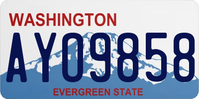 WA license plate AYO9858