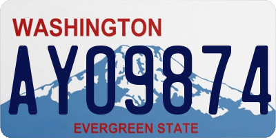 WA license plate AYO9874