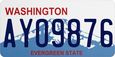 WA license plate AYO9876